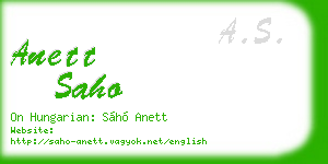anett saho business card