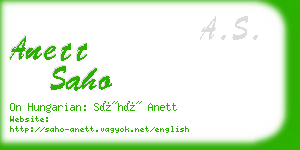 anett saho business card